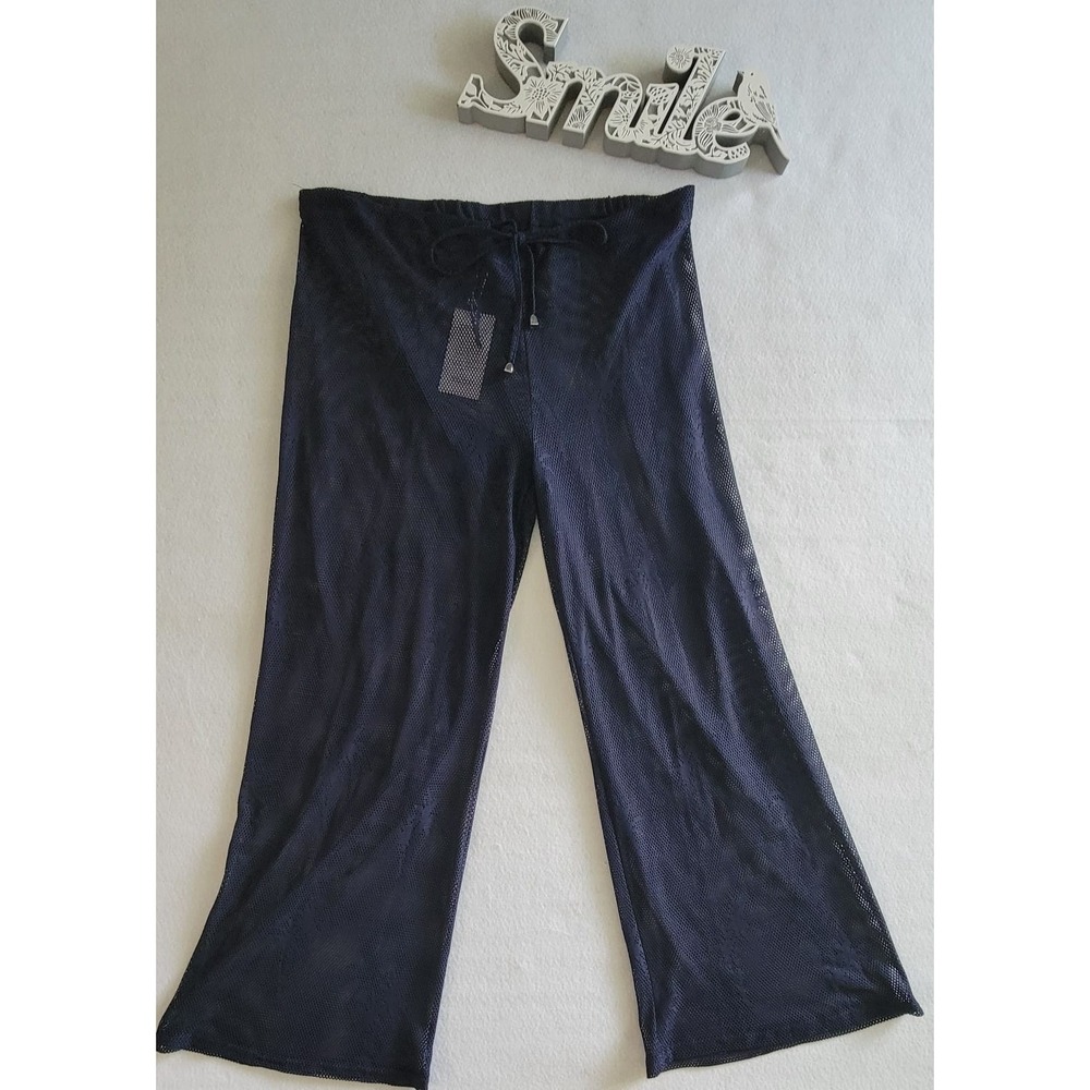 Shore Life Cover-Up Beach‎ Pants Women M-L- XL Wide-Leg Elastic Waist Slit Legs